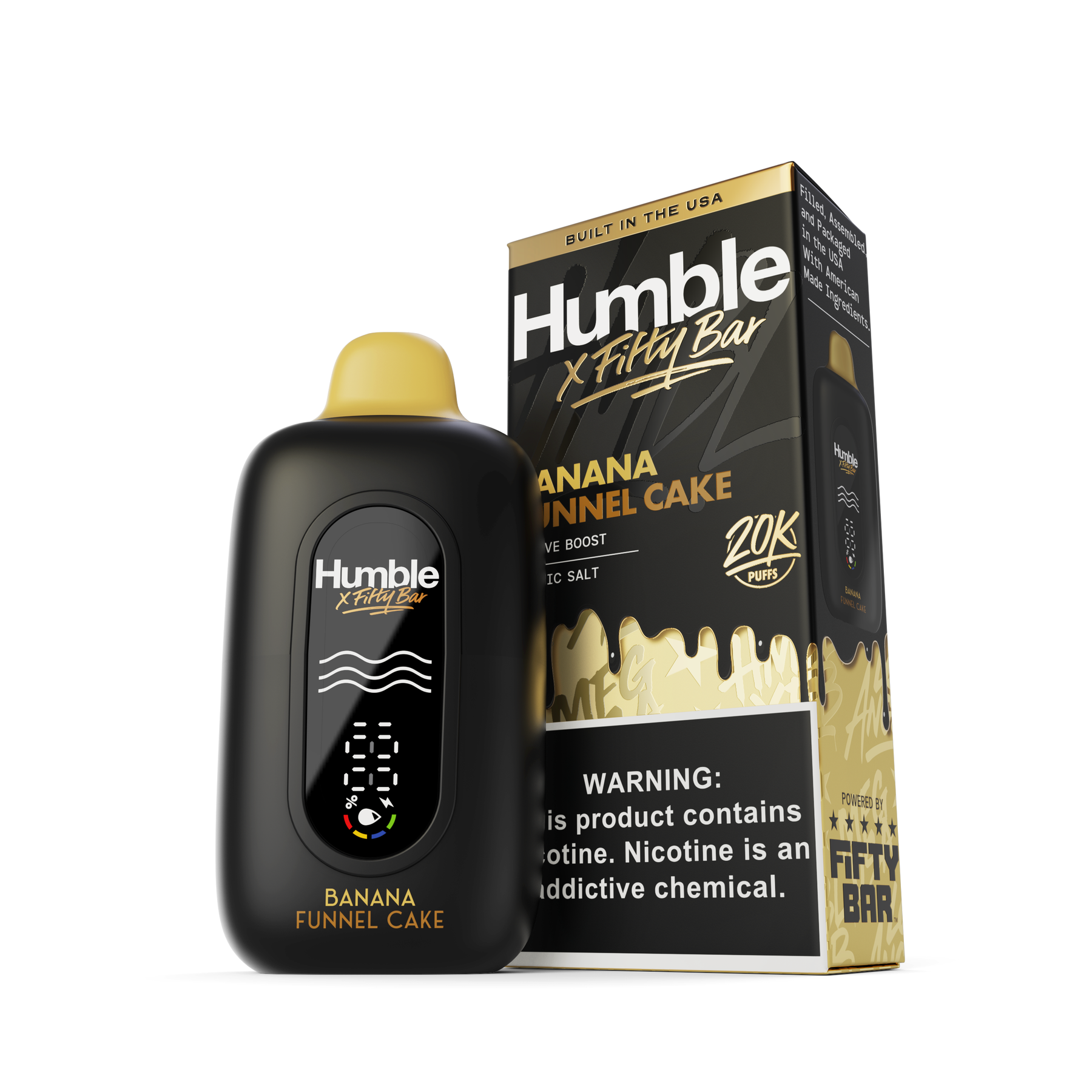 Humble HMBL X Fifty Banana Funnel Cake 20K Humble Juice Co. Humble HMBL X Fifty Banana Funnel Cake 20K Humble Juice Co.